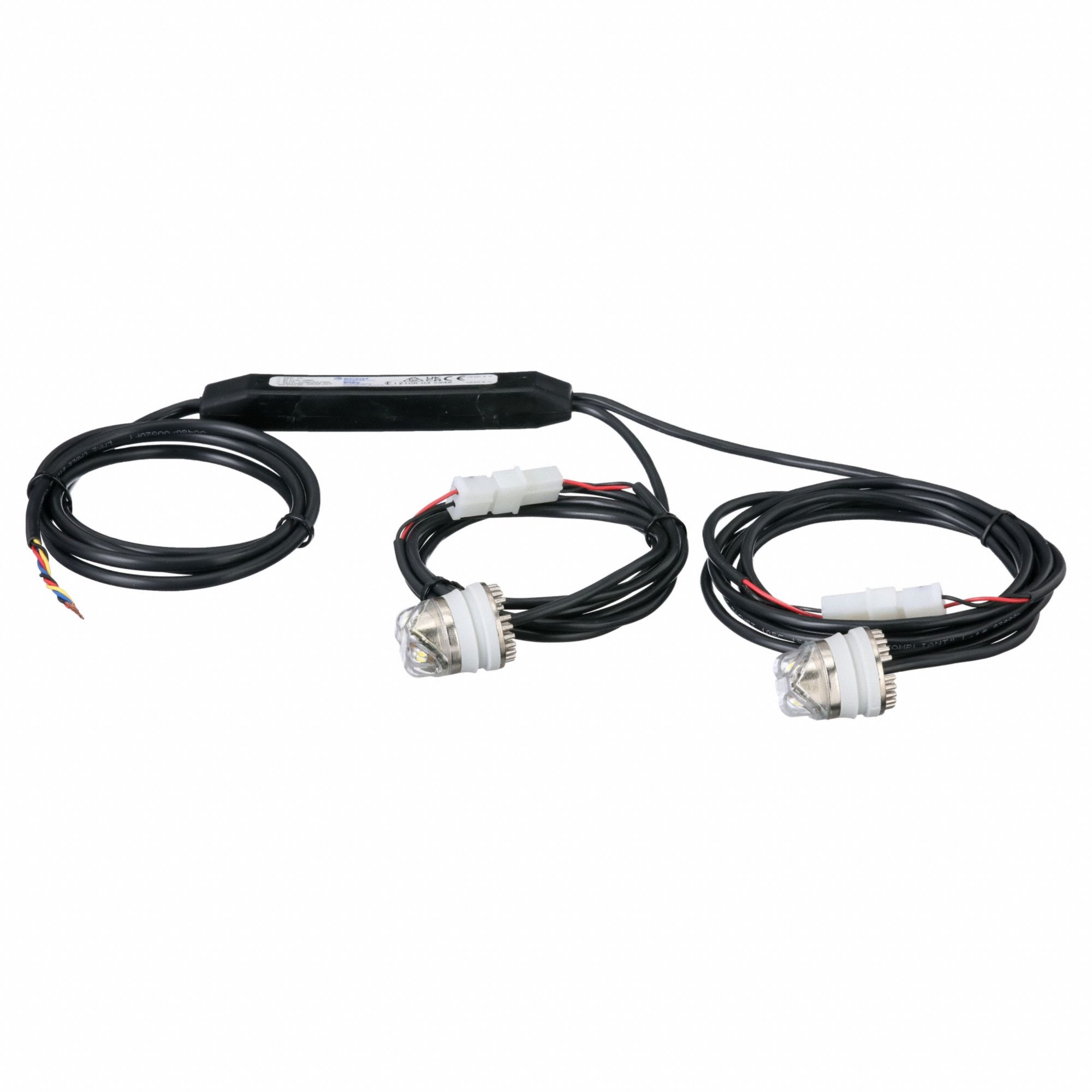 Warning Light: Concealed Warning Light, White, 1 1/8 in Overall Wd, 1 5/16 in Overall Ht, LED