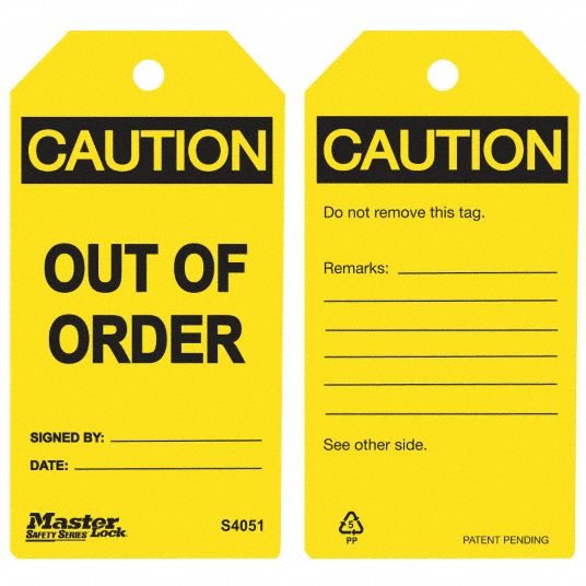 Caution Tag, Height 5-3/4