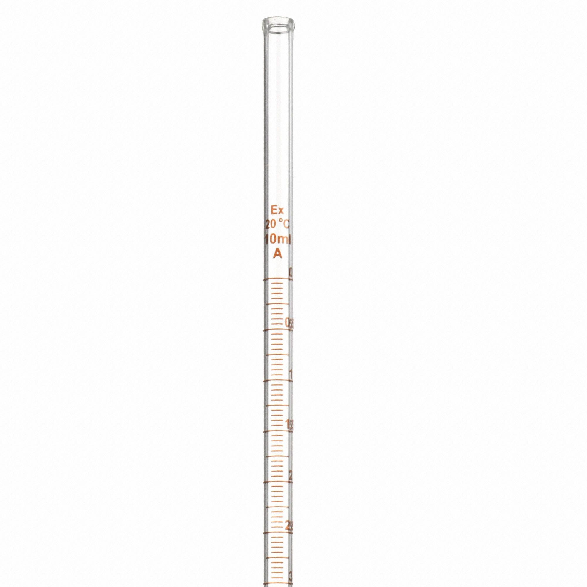 LAB SAFETY SUPPLY Burette, Straight Bore: Glass, 10 mL Capacity, 0 to ...