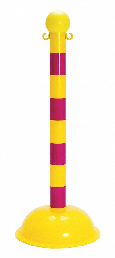 HEAVY DUTY STANCHION,MAGENTA/YELLOW,PK4