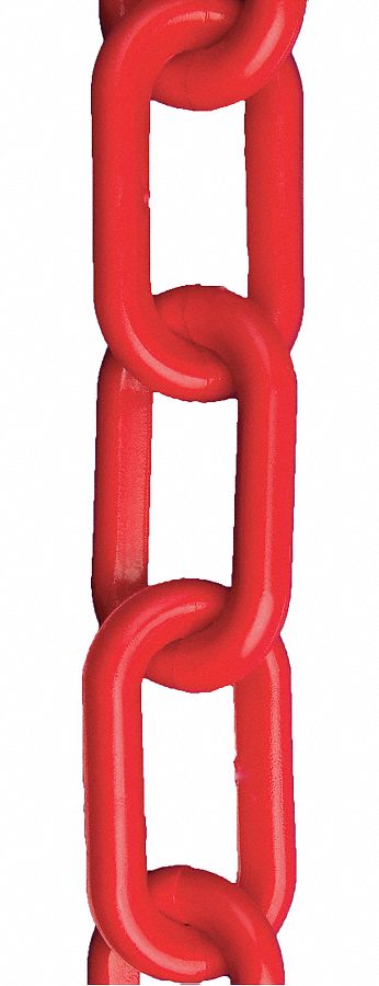 Red 3 Diameter 100' Length Chain Plastic Barrier Chain 100 Length 3 Diameter Mr