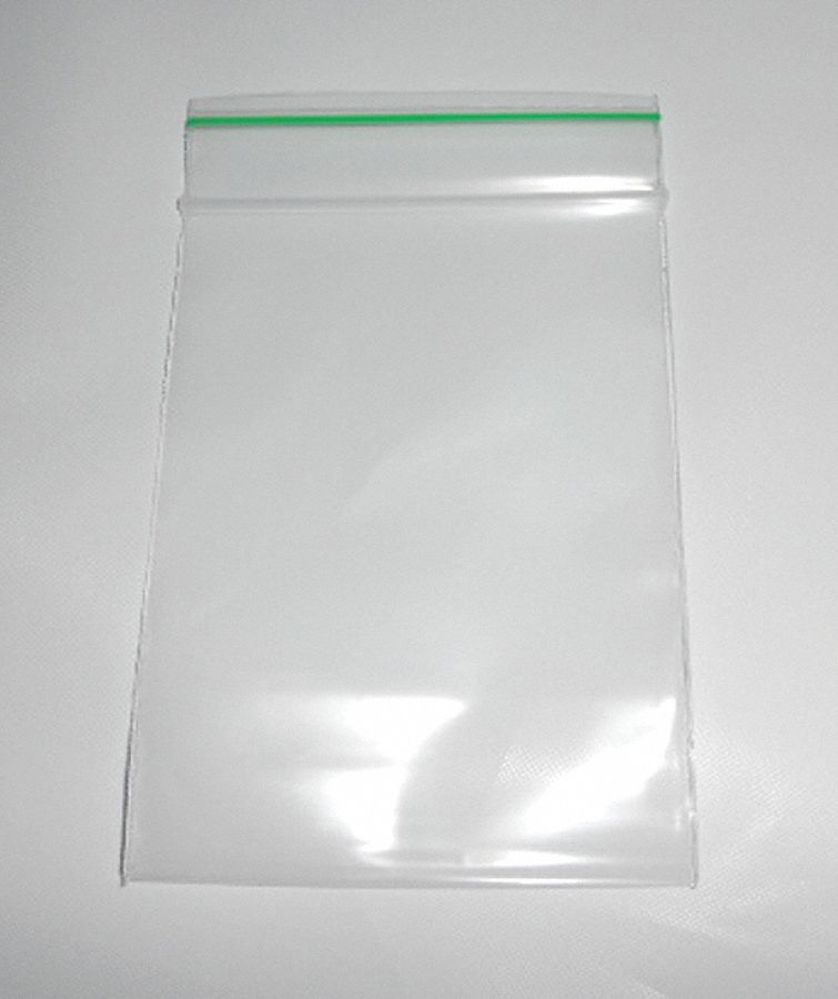 Reclosable Poly Bag: 2 mil Thick, 9 in Wd, 6 in Lg, Flat Pack, 1,000 PK