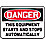 Danger Sign,10 x 14In,R and BK/WHT,AL