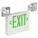 EXIT SIGN, EMERGENCY LIGHTS, GREEN/WHITE, 1 OR 2 FACE, INCANDESCENT, CEILING/END/WALL