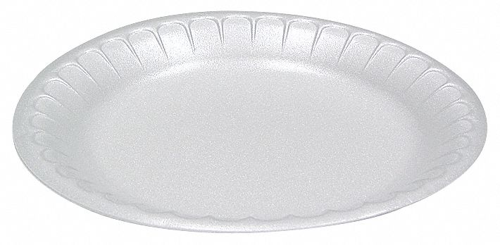 6CHD3 - Foam Plate Round 8-7/8 White PK500