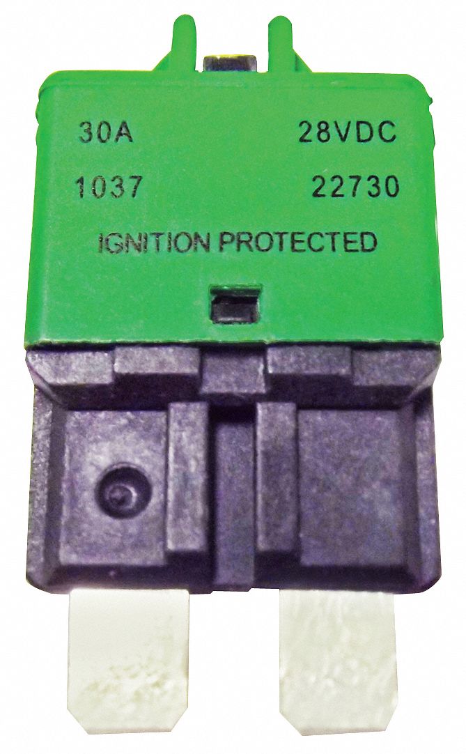Automotive Circuit Breaker: CB227, 28V DC, 2 kA at 28V DC, Blade