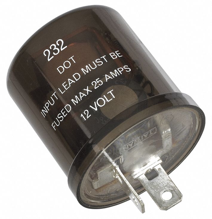 Automotive Flasher: 12V DC, 1 to 10, 2 Terminals, Flasher Relay, 20 A Current Rating