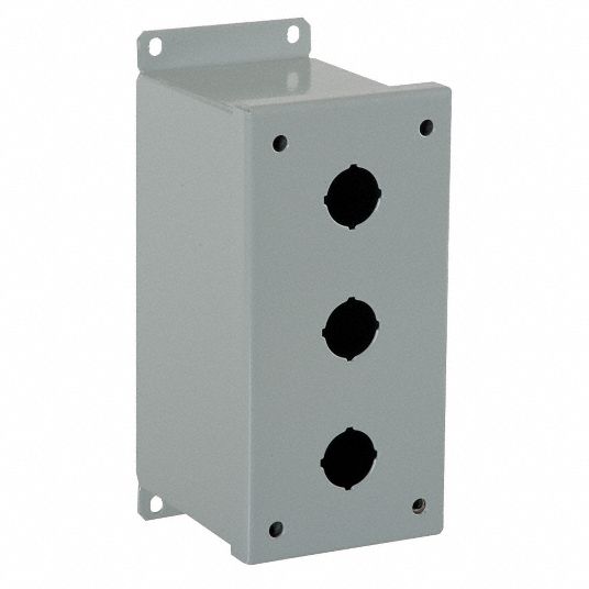 GE Pushbutton Enclosure, Number of Columns 1, Number of Holes 3, 12 ...