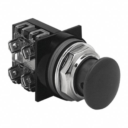 GE, 30 mm Mounting Size, Metallic, Mushroom Head Push Button - 6CKE0 ...