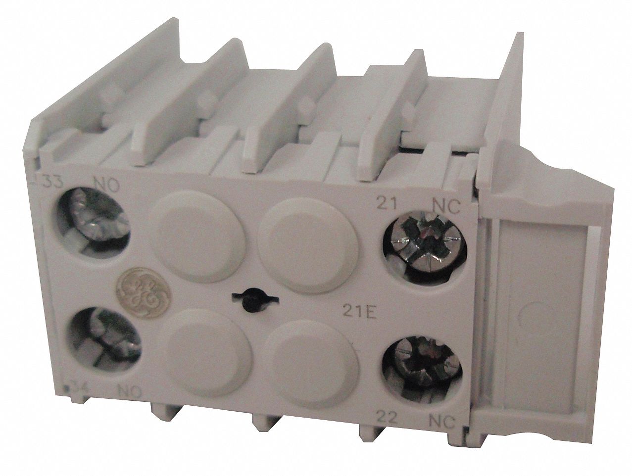 GE Auxiliary Contact Block, 10 A Amps, Screw Clamp Terminals Type