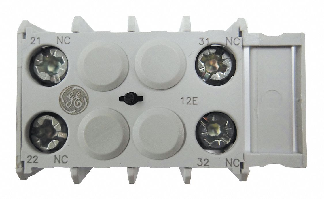 GE Auxiliary Contact Block, 10 A Amps, Screw Clamp Terminals Type