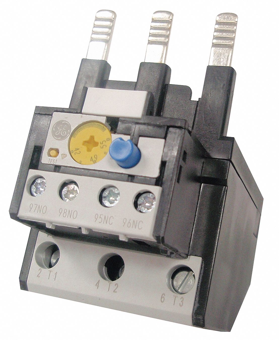 GE IEC Style Overload Relay, 42 to 55A, 3 Poles, Manual Reset, Trip