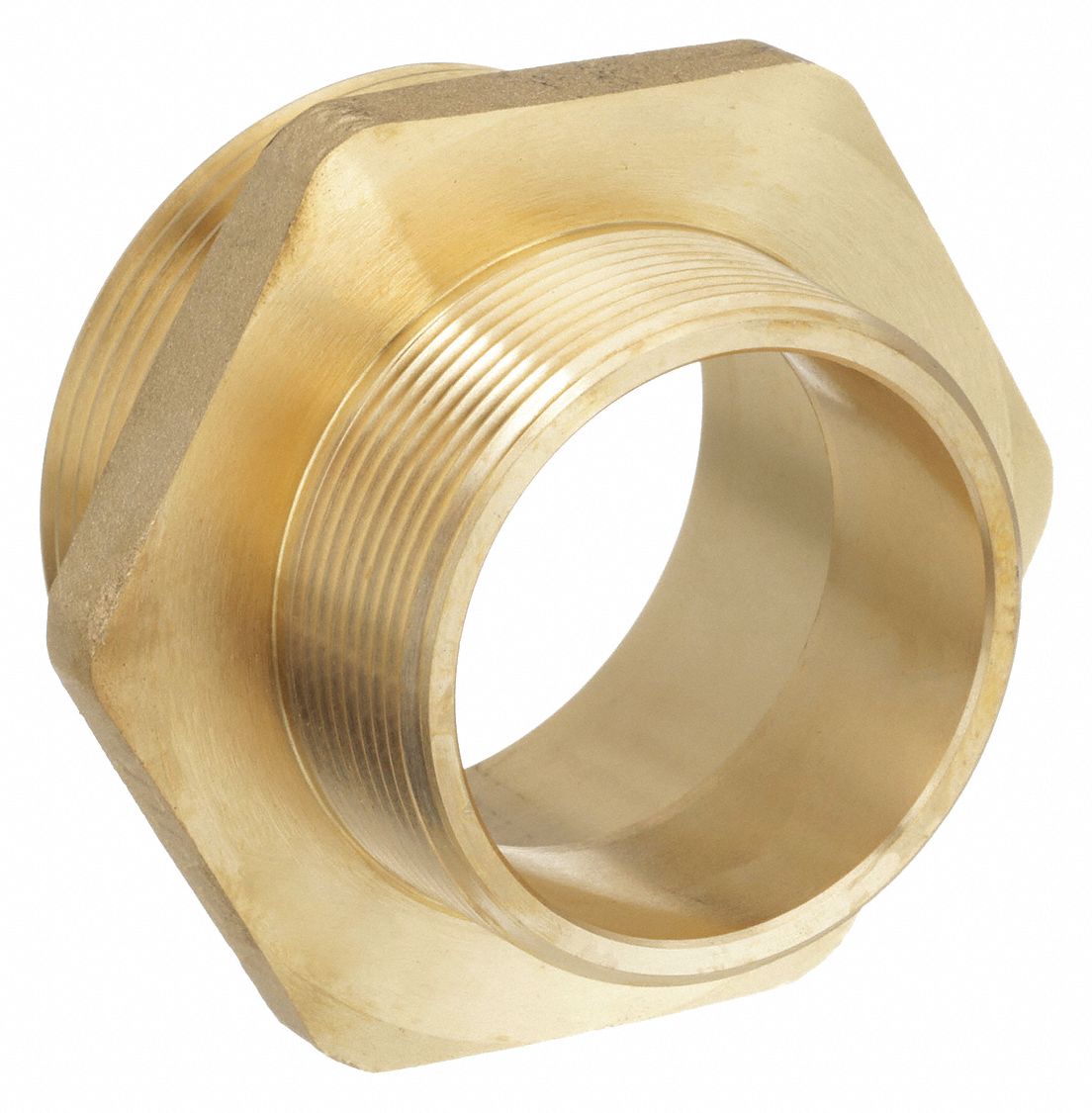 Fire Hose Adapter: 2 in_2 1/2 in Compatible Pipe Size, NPT x NPSH, Straight