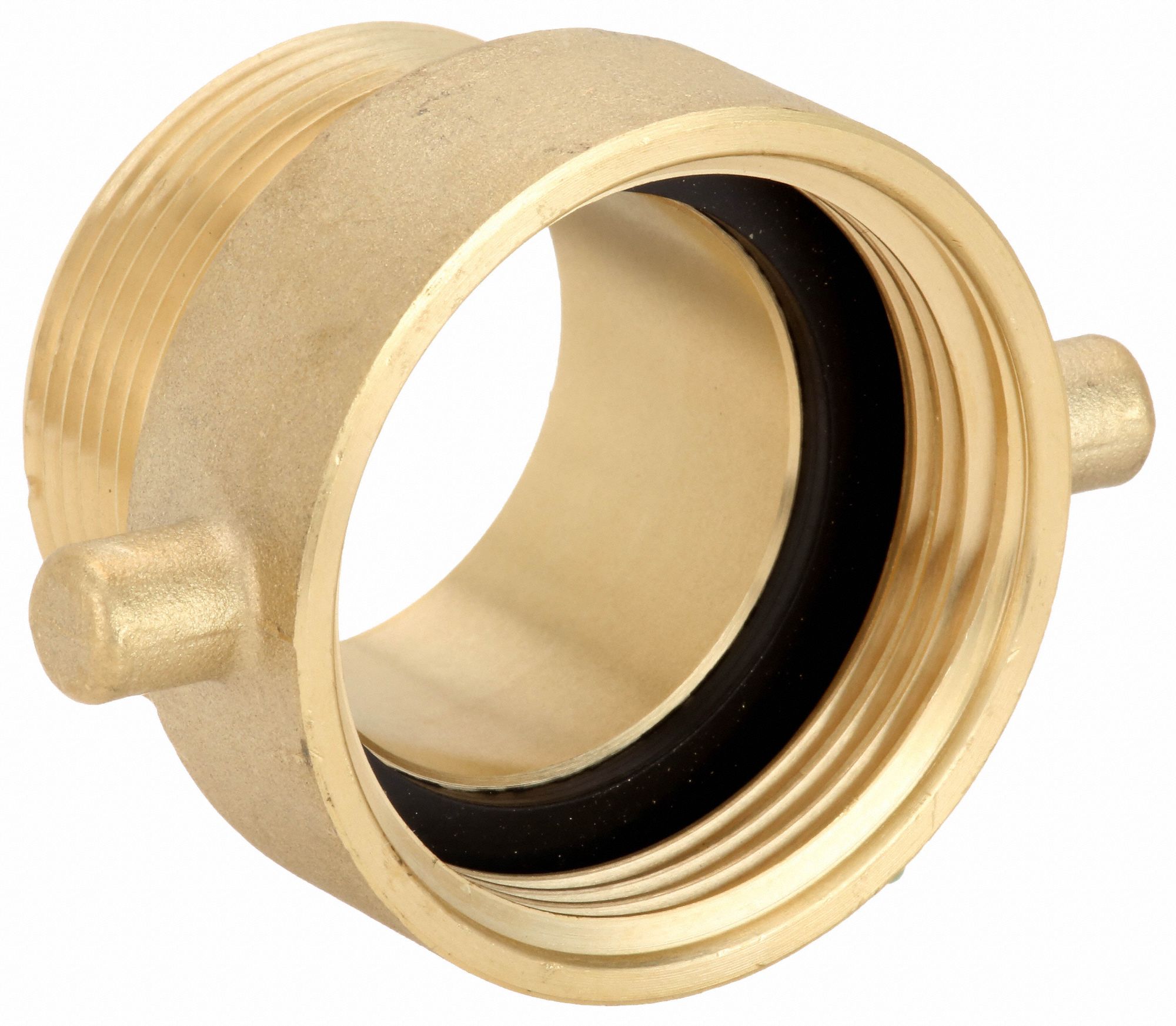 HEX BRASS FIRE HOSE ADAPTER 1-1/2" FNST X 1-1/2" FIPT Double Female  #FFH1515F 