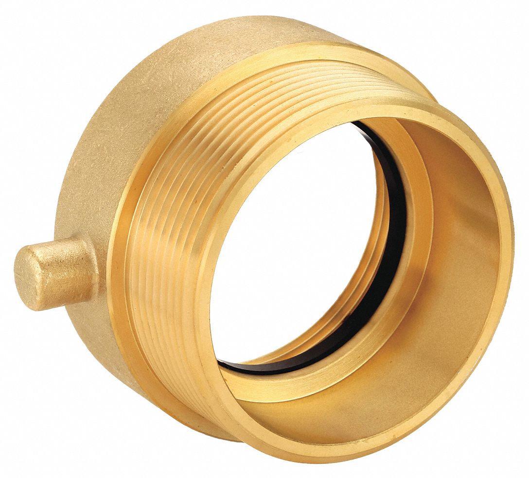 Fire Hose Adapter: 3 in_2 1/2 in Compatible Pipe Size, NPT x NH, Straight