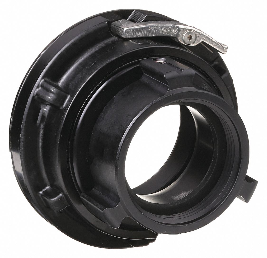 Fire Hose Adapter: 4 in_2 1/2 in Compatible Pipe Size, NH x Storz, Straight, Aluminum