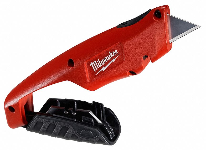 MILWAUKEE Utility Knife, 63/4 In., Black/Red 6CMY148221910 Grainger