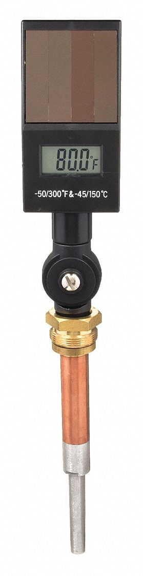 DIGITAL SOLAR-POWERED THERMOMETER, SOLAR, +/-1% ACCURACY, 300 ° F MAXIMUM TEMPERATURE, -50 ° F MINIMUM TEMPERATURE, UNEF