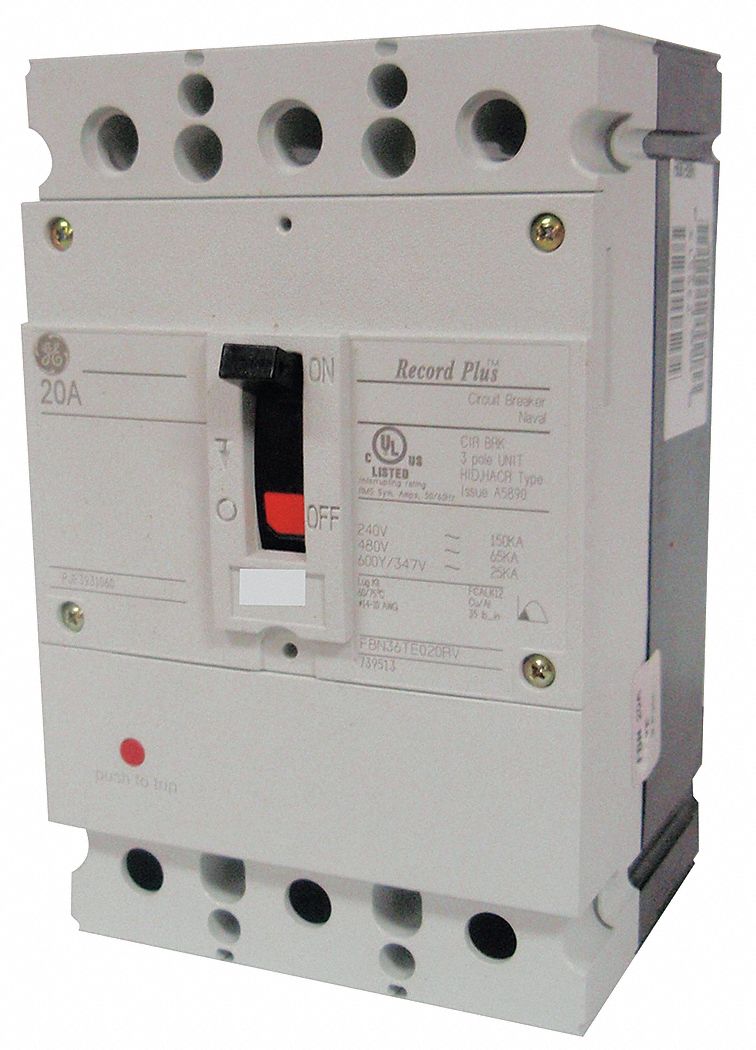 GE, 100 A Amps, 200kA at 240V AC, Molded Case Circuit Breaker 6CNL4