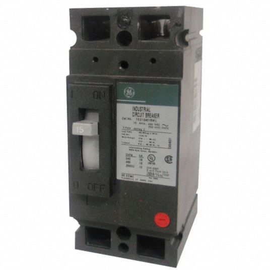 GE Molded Case Circuit Breaker: 125 A Amps, 18kA at 120/240/277/480V AC,  Fixed, Line/Load Lug