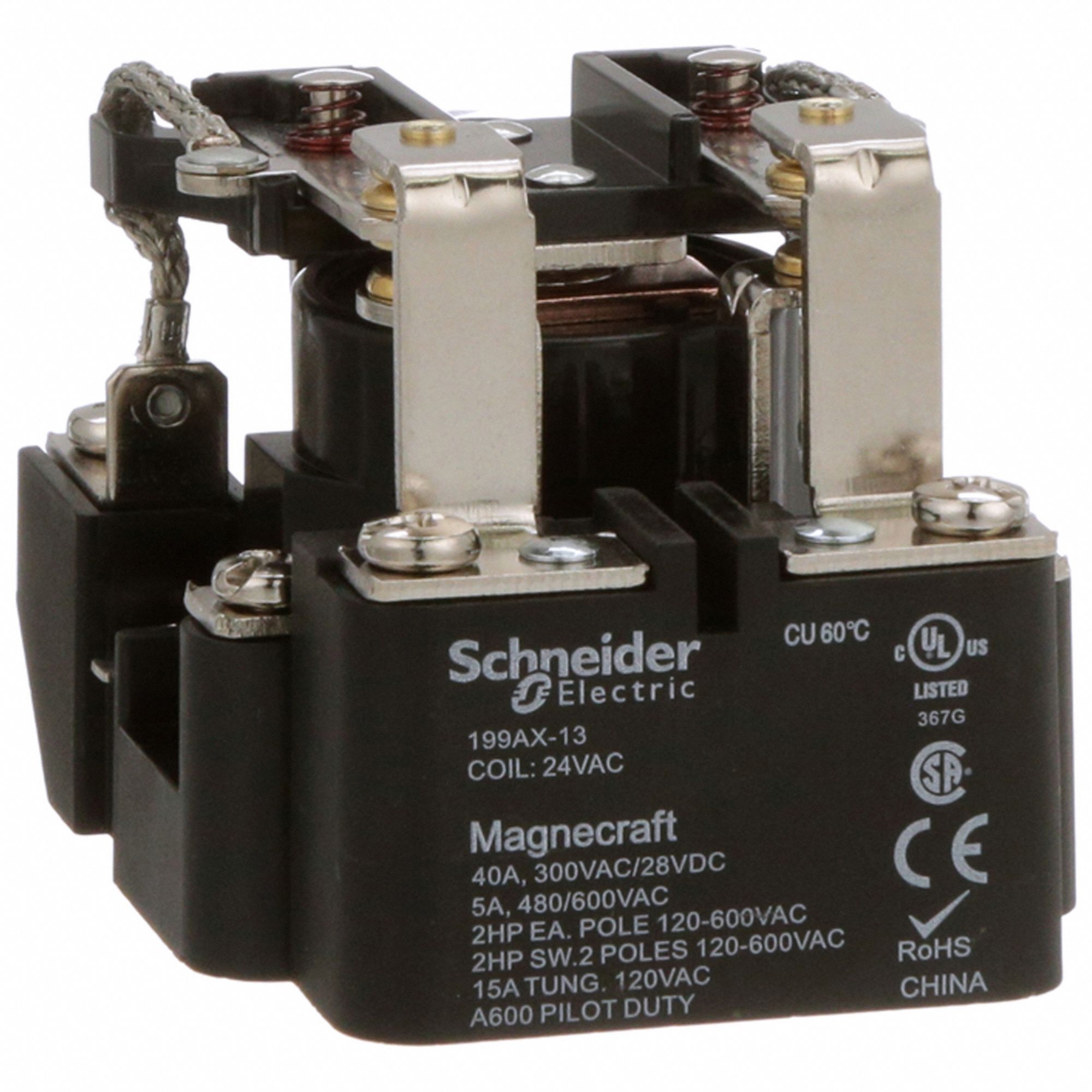 OPEN POWER RELAY,8 PIN,24VAC,DPDT