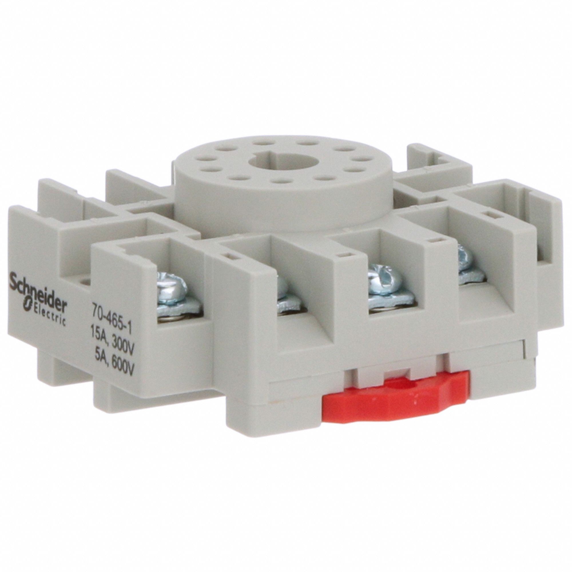 RELAY SOCKET, 15 A RATING, DIN-RAIL SOCKET MOUNTING, 11 PINS, B SOCKET, STANDARD, FINGER SAFE