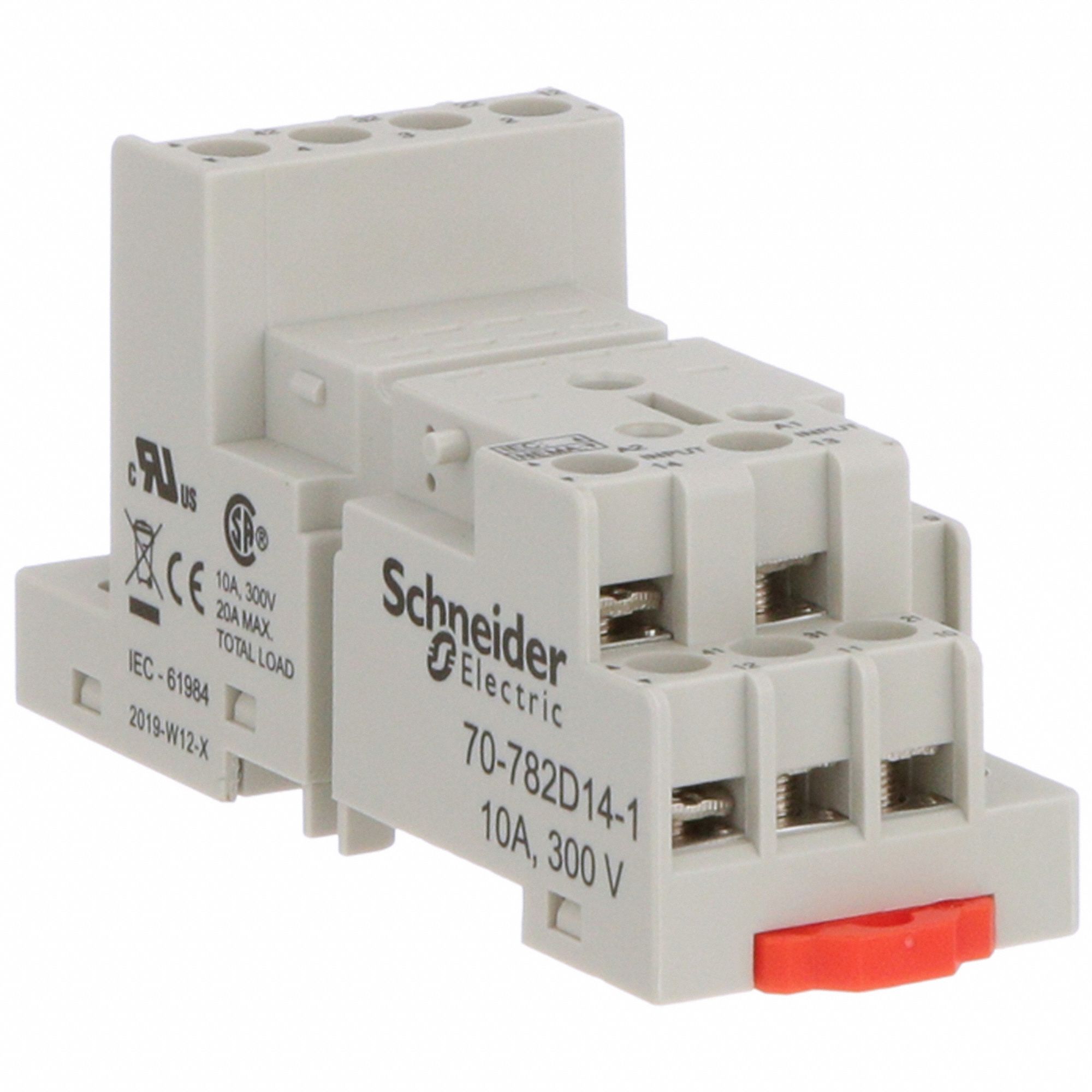 RELAY SOCKET, 10 A RATING, DIN-RAIL SOCKET MOUNTING, 14 PINS, G SOCKET, STANDARD, FINGER SAFE