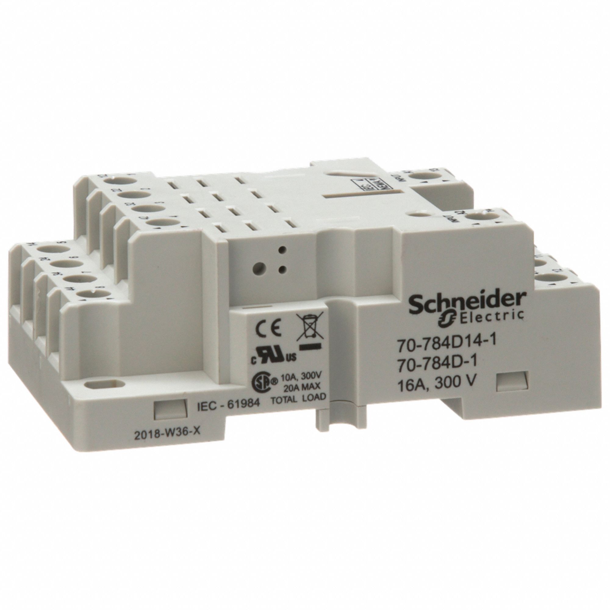 RELAY SOCKET,WHITE,1.18 IN H,14 PINS