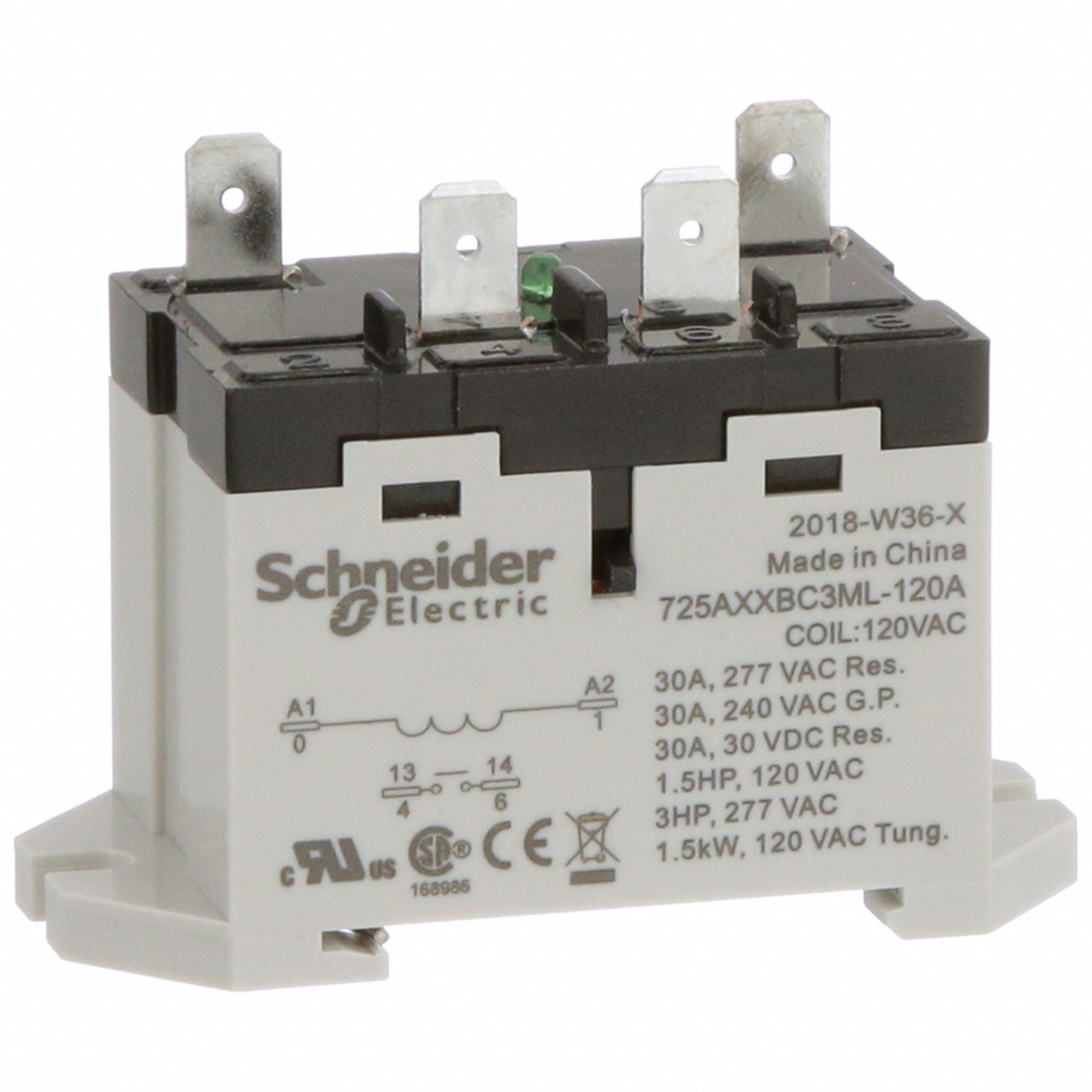 ENCLOSED POWER RELAY,4PIN,120VAC,SPST-NO