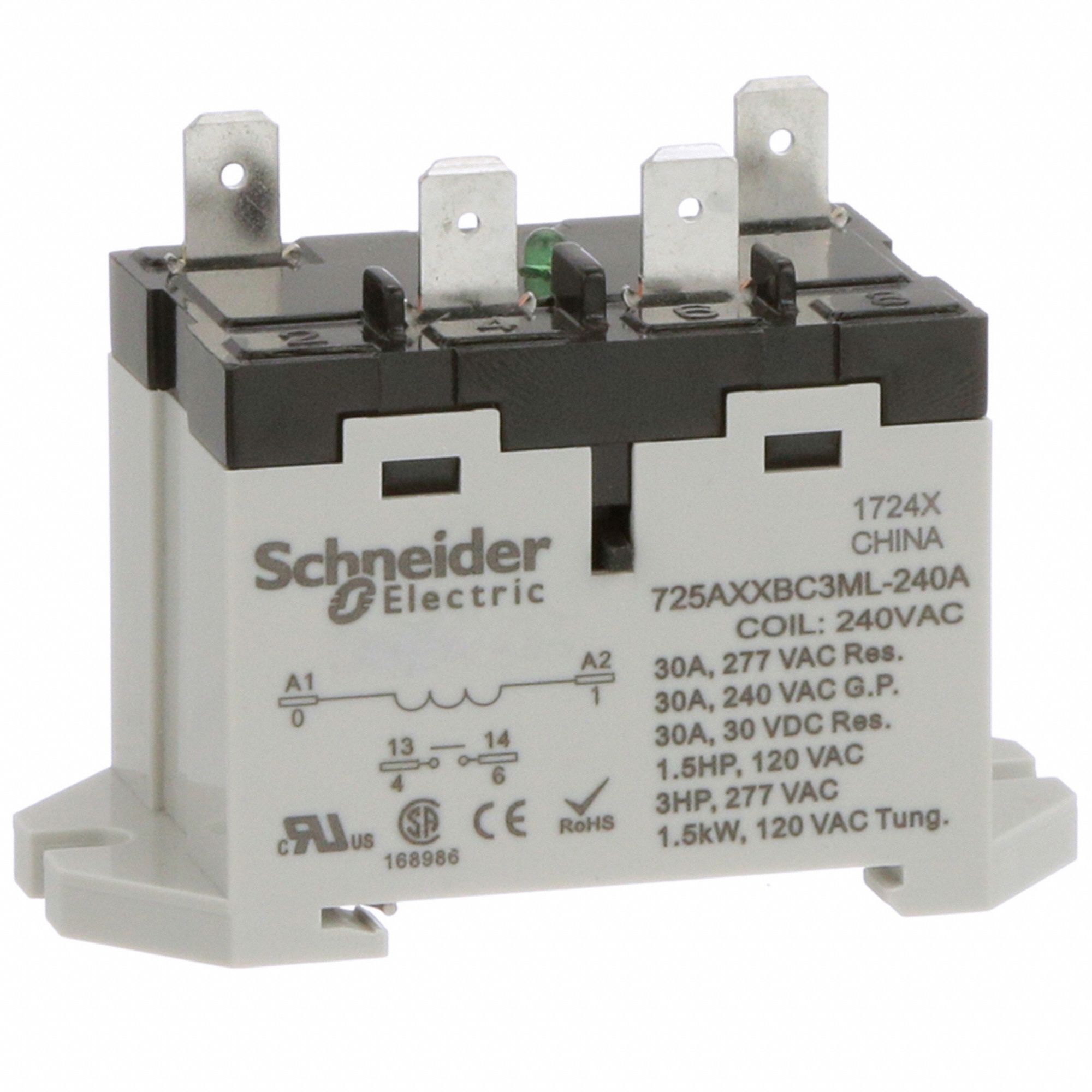 Enclosed Power Relay: DIN-Rail & Surface Mounted, 30 A Current Rating, 240V AC, SPST-NO