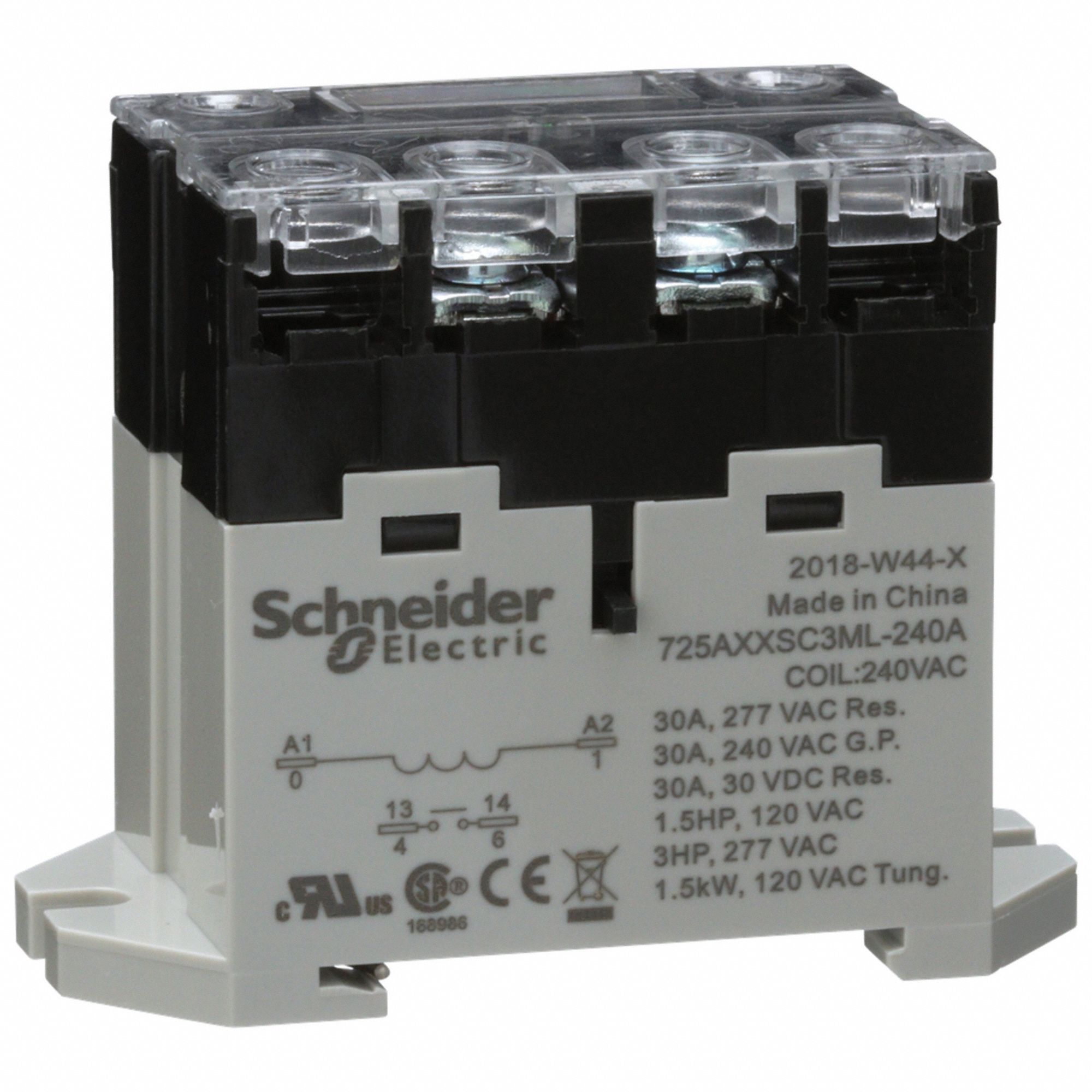 Enclosed Power Relay: DIN-Rail & Surface Mounted, 30 A Current Rating, 240V AC, SPST-NO