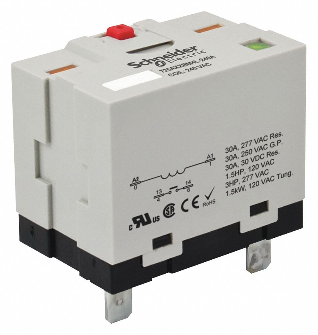 SCHNEIDER ELECTRIC 120V AC, 6Pin PlugIn Socket Enclosed Power Relay
