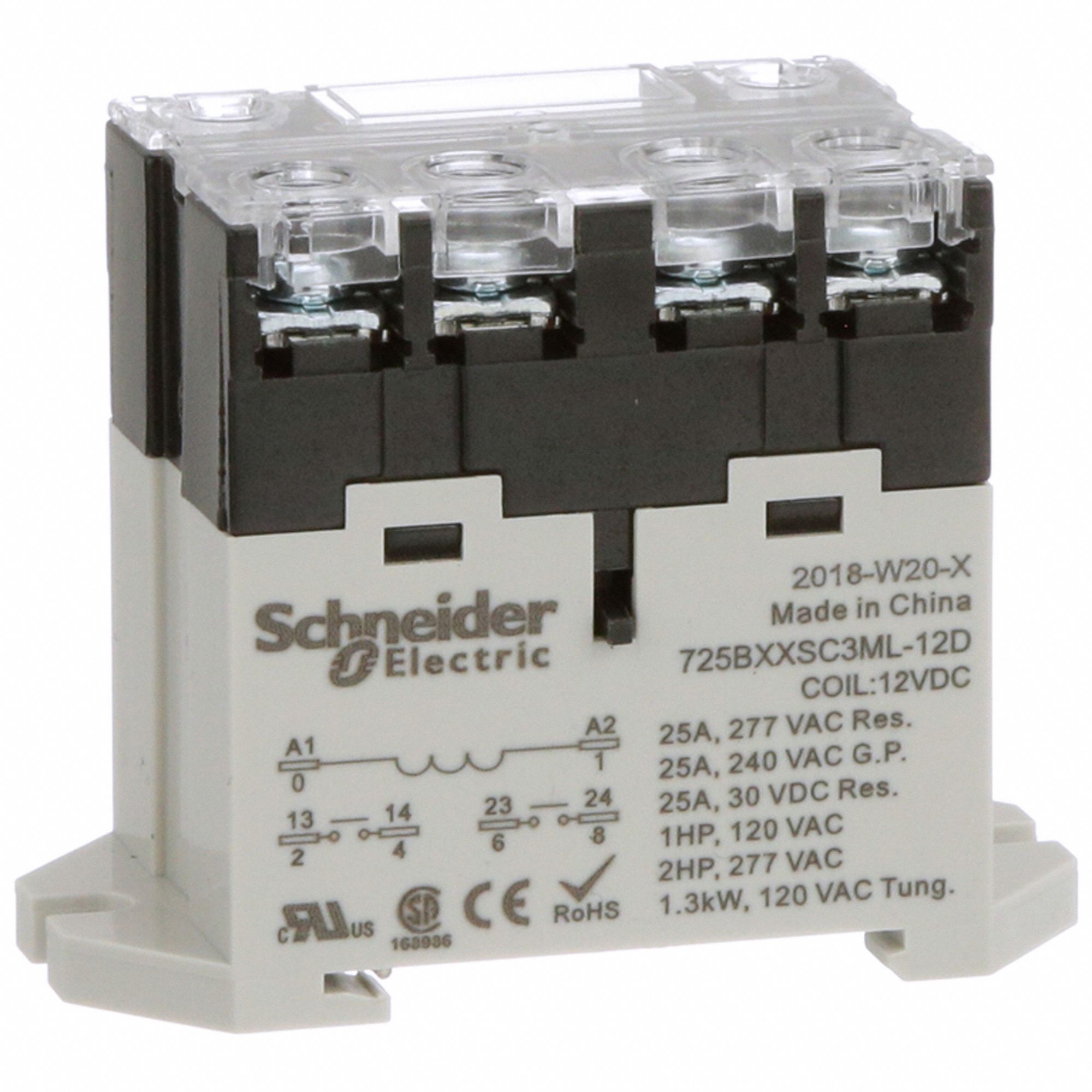 ENCLOSED POWER RELAY,6 PIN,12VDC,DPST-NO