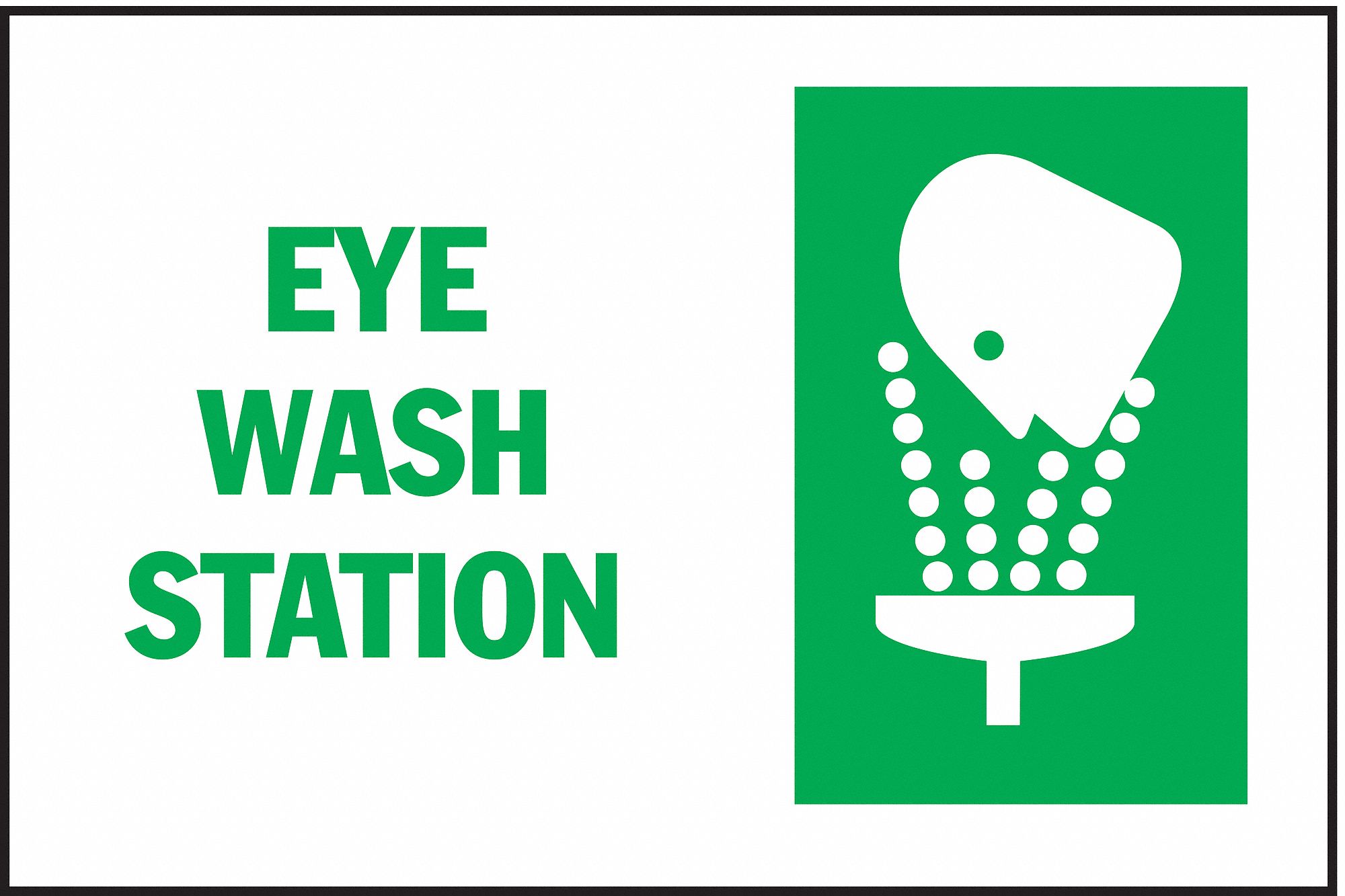 8 x 10 Emergency Eye Wash Station Full Color Sign 