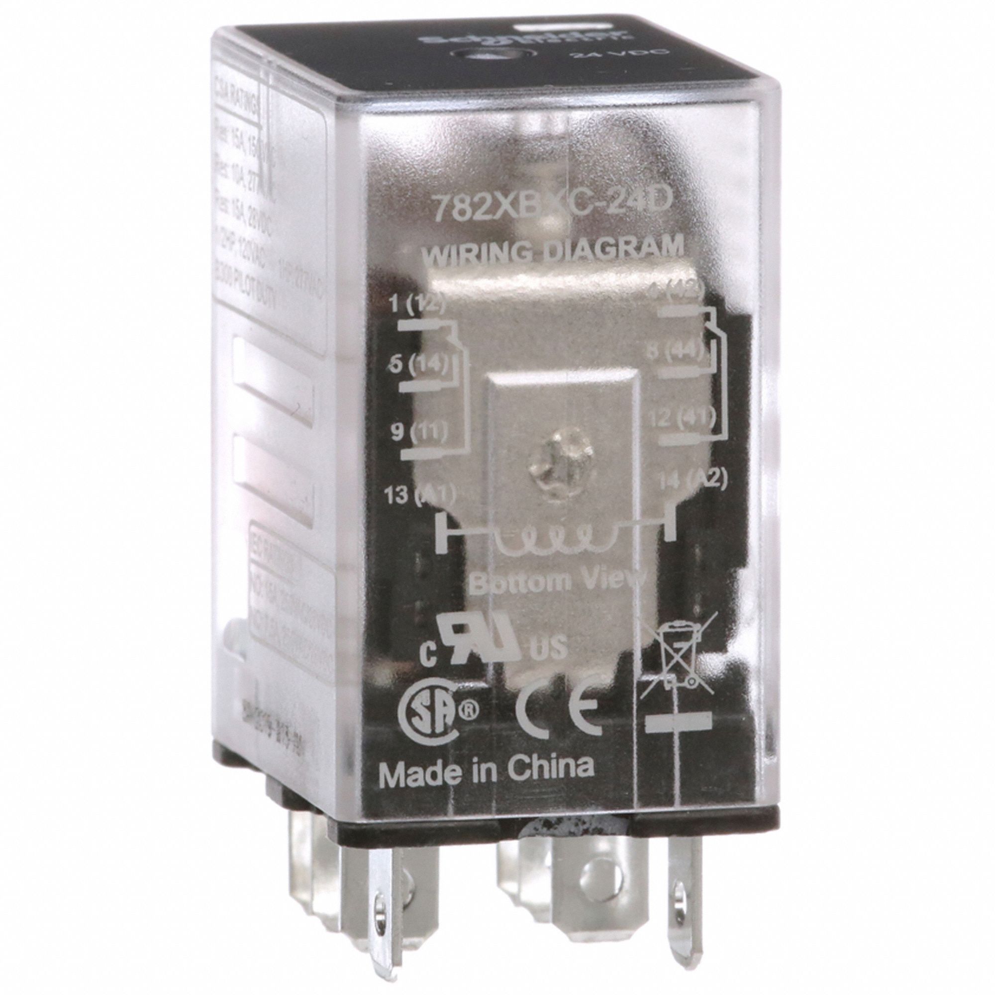 GEN PURPOSE RELAY,8 PIN,SQUARE,24VDC