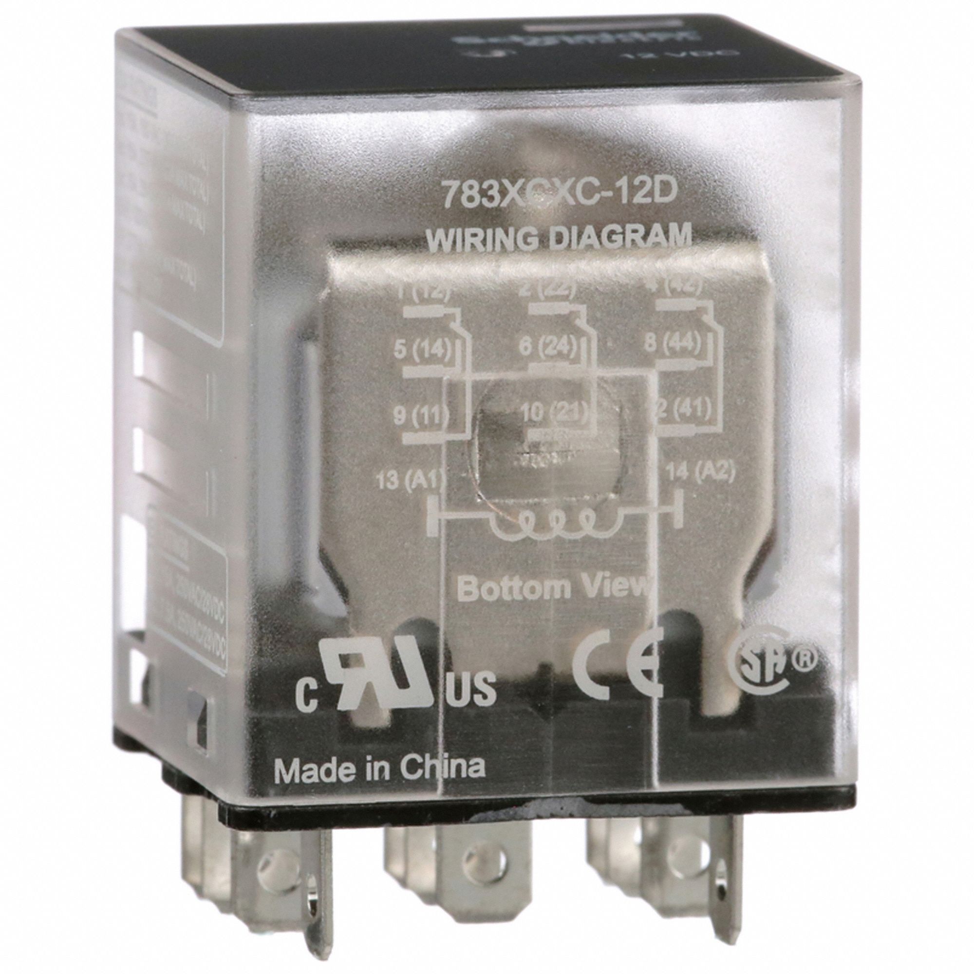 GENERAL PURPOSE RELAY, SOCKET MOUNTED, 15 A CURRENT RATING, 12V DC, 11 PINS/TERMINALS