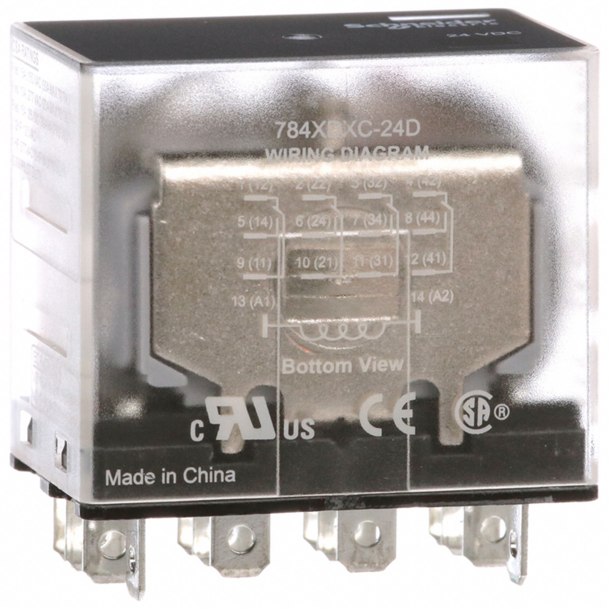 GENERAL PURPOSE RELAY, SOCKET MOUNTED, 15 A CURRENT RATING, 24V DC, 14 PINS/TERMINALS