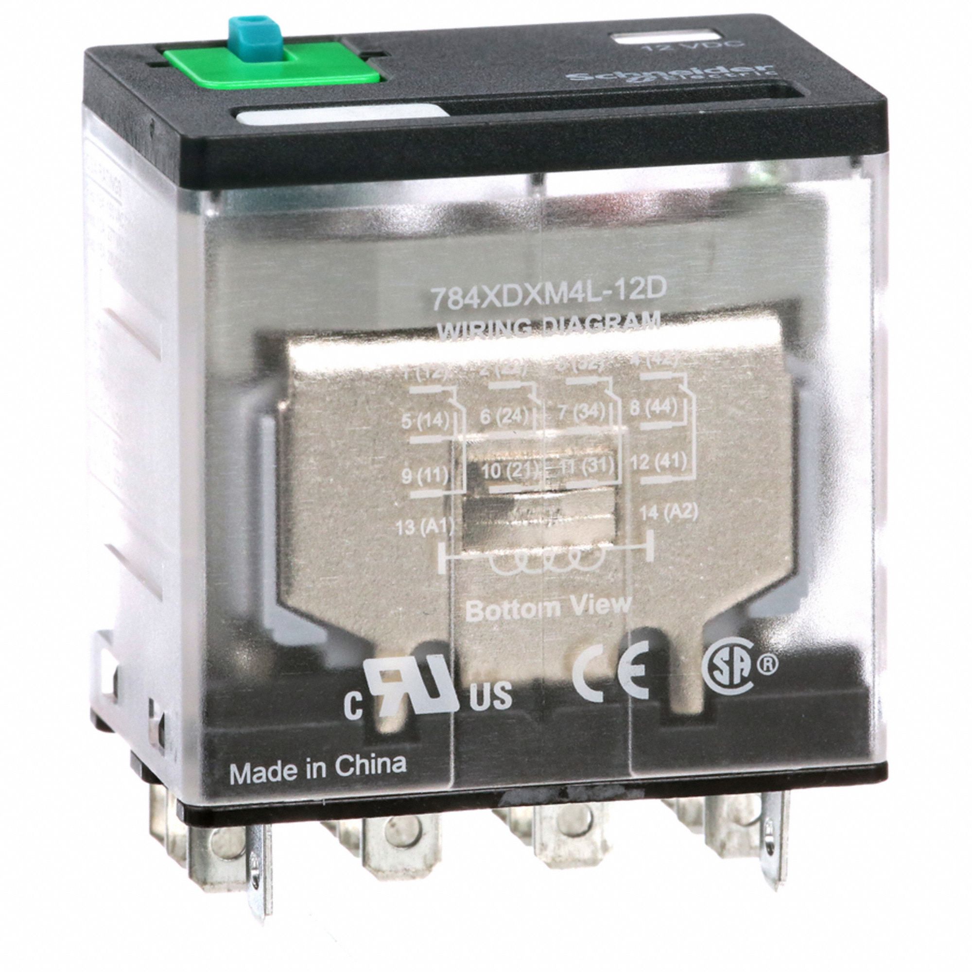 General Purpose Relay: Socket Mounted, 15 A Current Rating, 12V DC, 14 Pins/Terminals