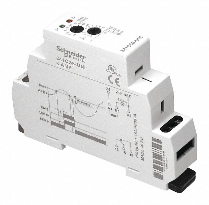 SCHNEIDER ELECTRIC Current Sensing Relay, 24 to 240V AC Input or