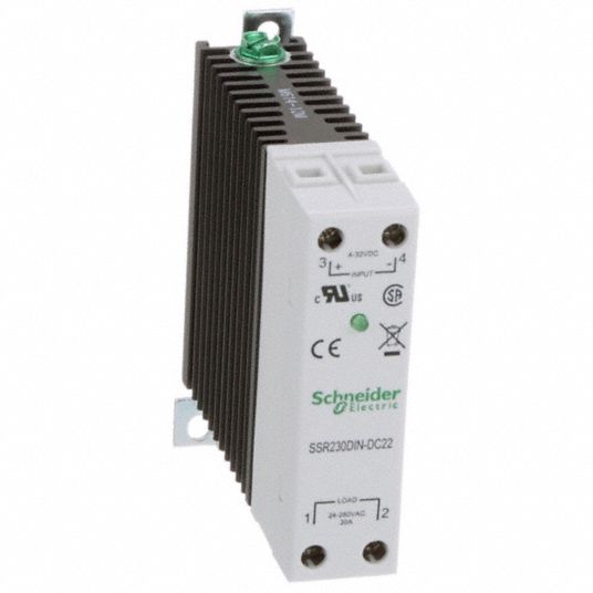 Schneider Din Rail And Surface Mounted 30 A Max Output Current Solid State Relay 6cwz9 