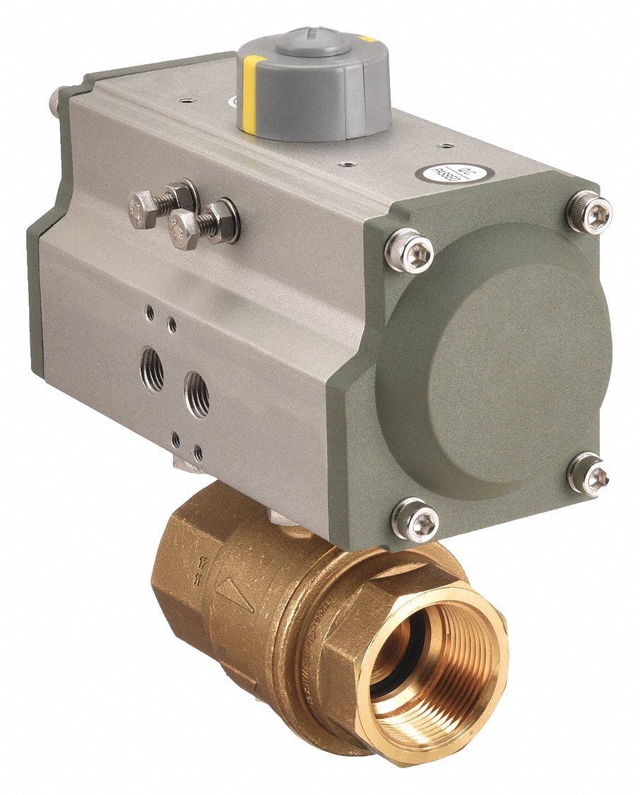 DYNAQUIP CONTROLS, Full, 1 1/4 in, Pneumatic Actuated Ball Valve