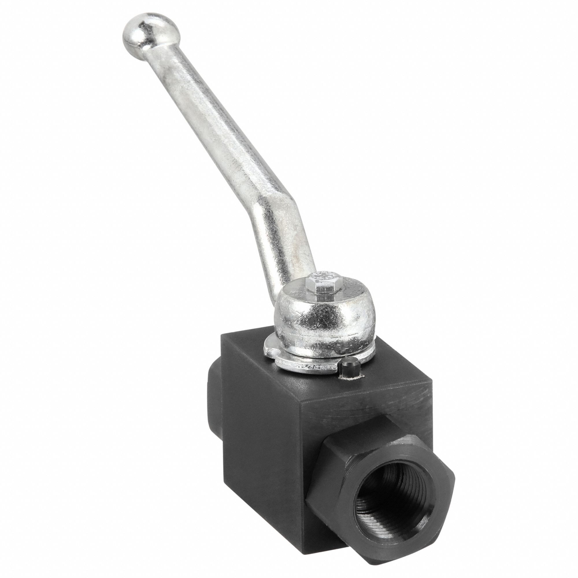 Manual Two-Way Ball Valve: 1/2 in, Carbon Steel, Straight, FNPT x FNPT, Lever