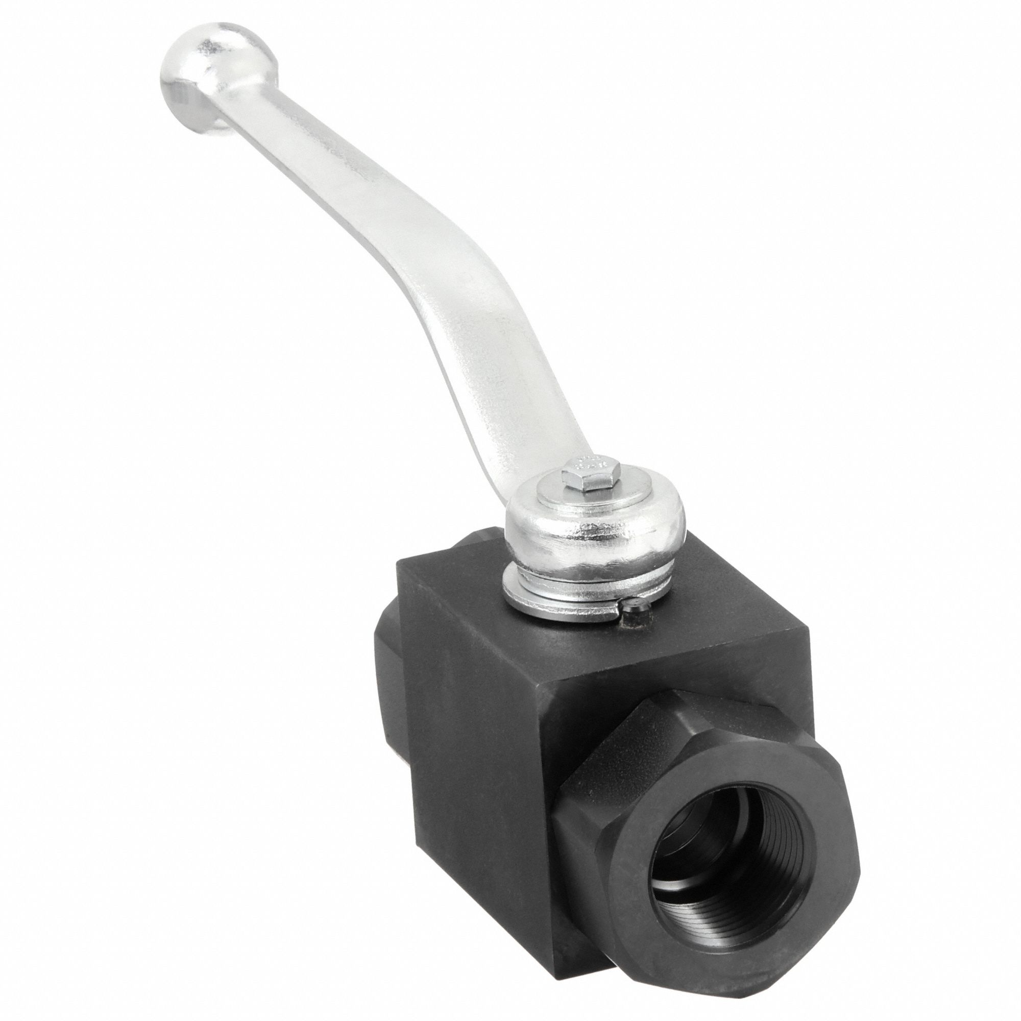 Manual Two-Way Ball Valve: 1 in, Carbon Steel, Straight, FNPT x FNPT, Three-Piece