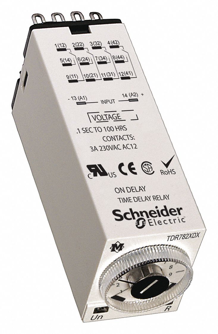 SCHNEIDER, Socket Mounted, 110V AC, Single Function Time Delay