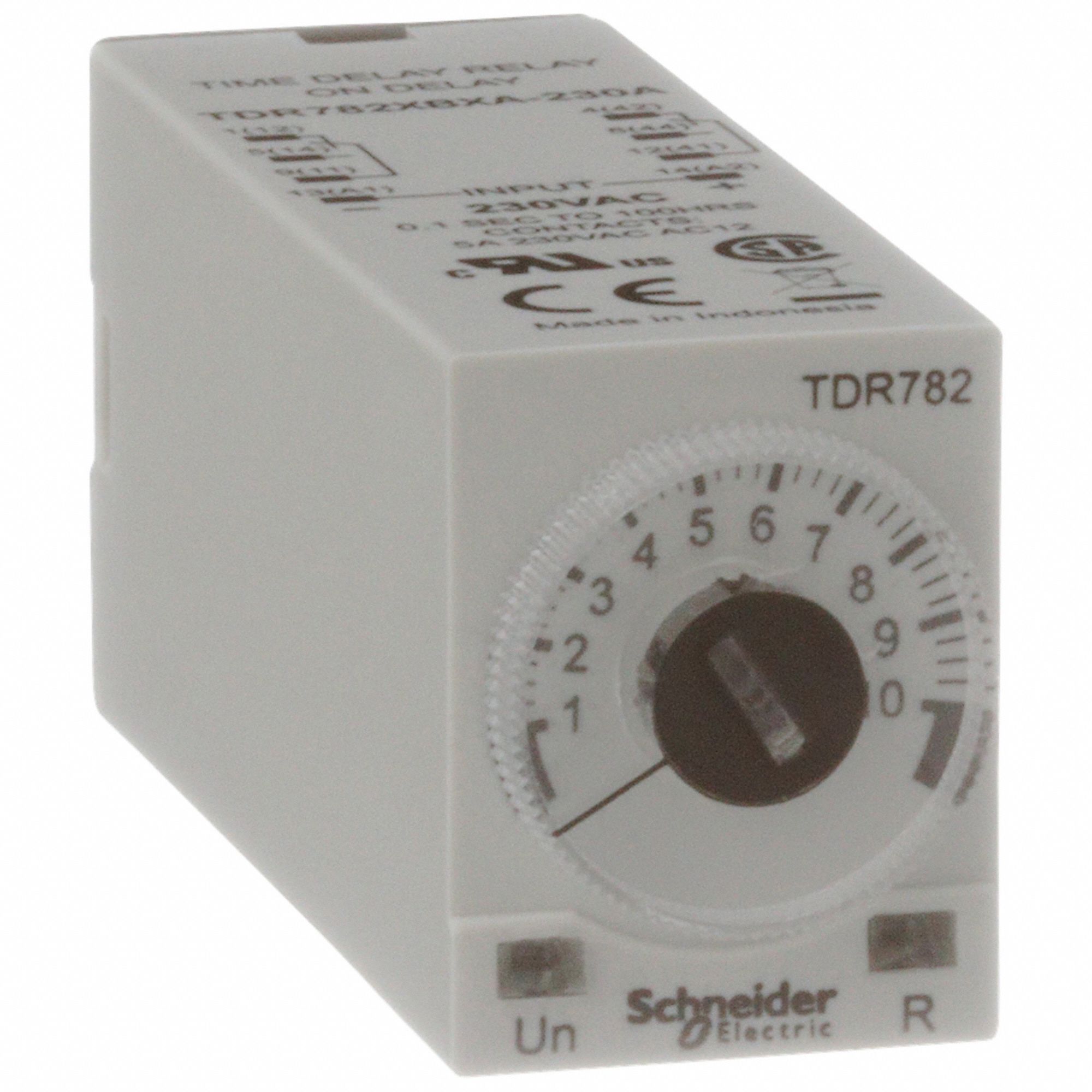 SCHNEIDER, Socket Mounted, 230V AC, Single Function Time Delay Relay
