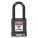 LOCKOUT PADLOCK, KEYED DIFFERENT, ALUMINUM, STANDARD BODY, STEEL, BLACK, 1 PK