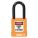 LOCKOUT PADLOCK, KEYED DIFFERENT, ALUMINUM, STANDARD BODY, STEEL, ORANGE, 1 PK