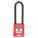 LOCKOUT PADLOCK, KEYED DIFFERENT, ALUMINUM, STANDARD BODY, STEEL, EXTENDED, RED