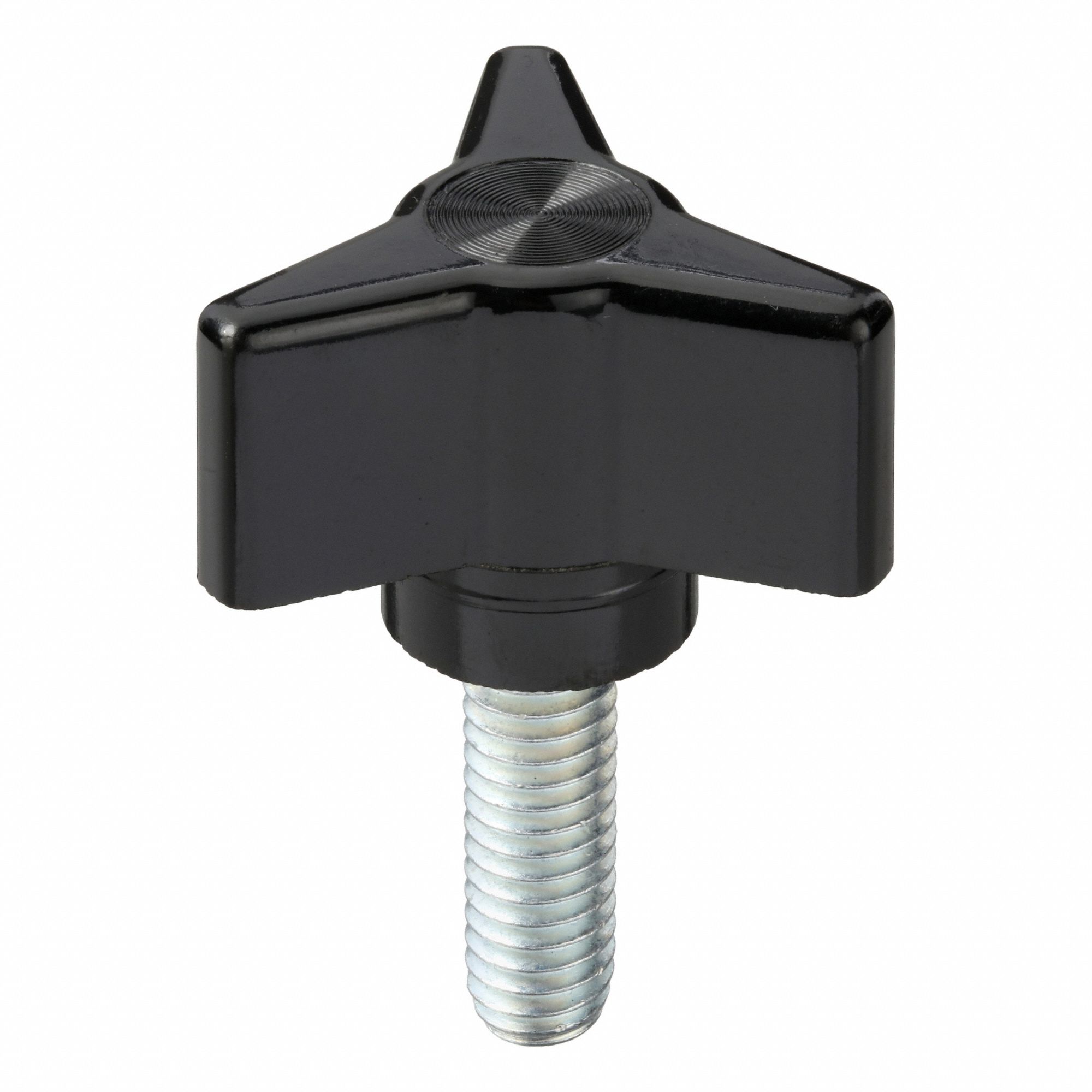 Hand Knob: 3 Point, Thermoset, 5/16"-18 Thread, 1.5 in Dia, Black