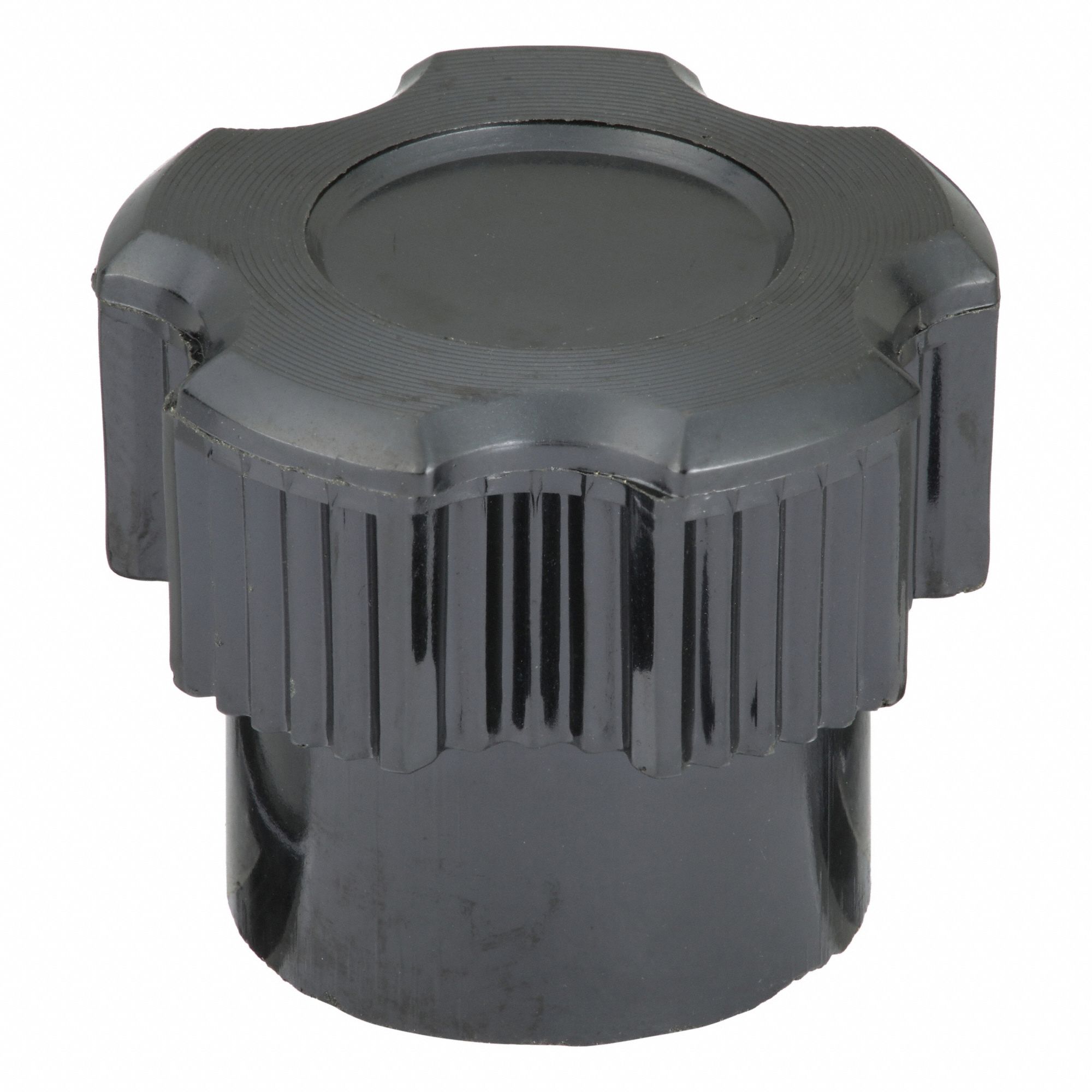 Hand Knob: 5 Point, Thermoset, 3/8"-16 Thread, 10 mm Thread Lg, 1 in Dia